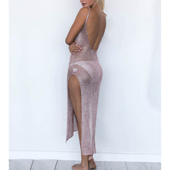 Summer Beach Wear Knitting Swimwear Mesh Beach Dress